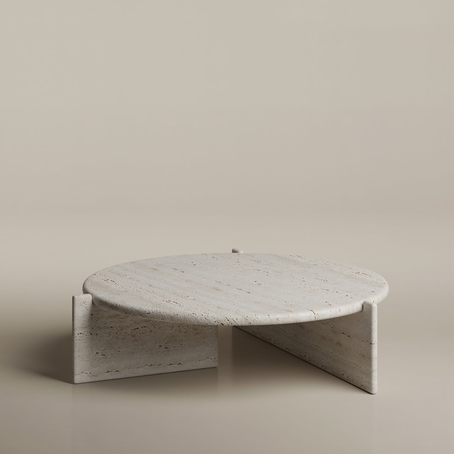 Round Travertine Coffee Table