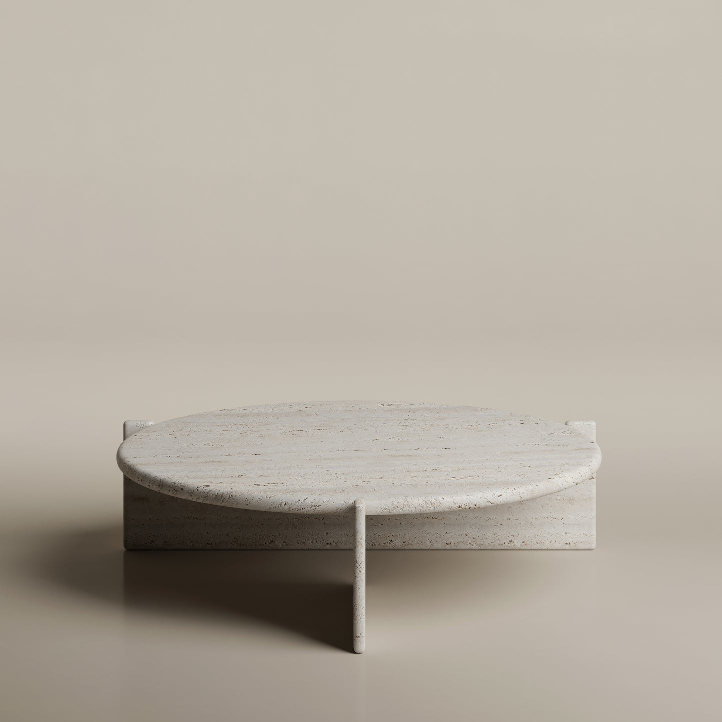 Round Travertine Coffee Table