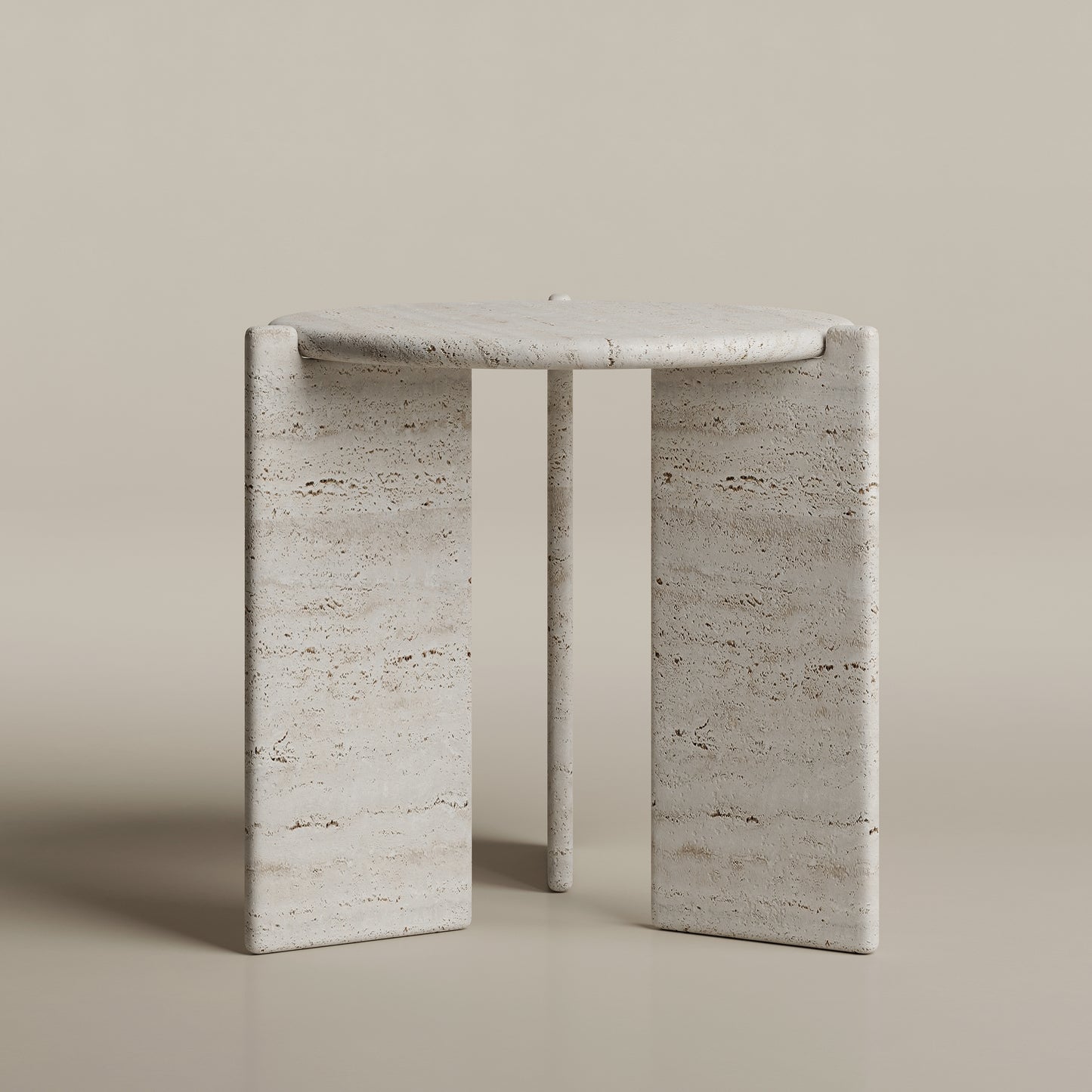 Travertine Side Table